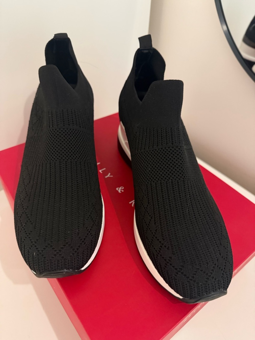 Kelly & Katie -Black Slip-On Sneakers-size 9- worn once- excellent condition